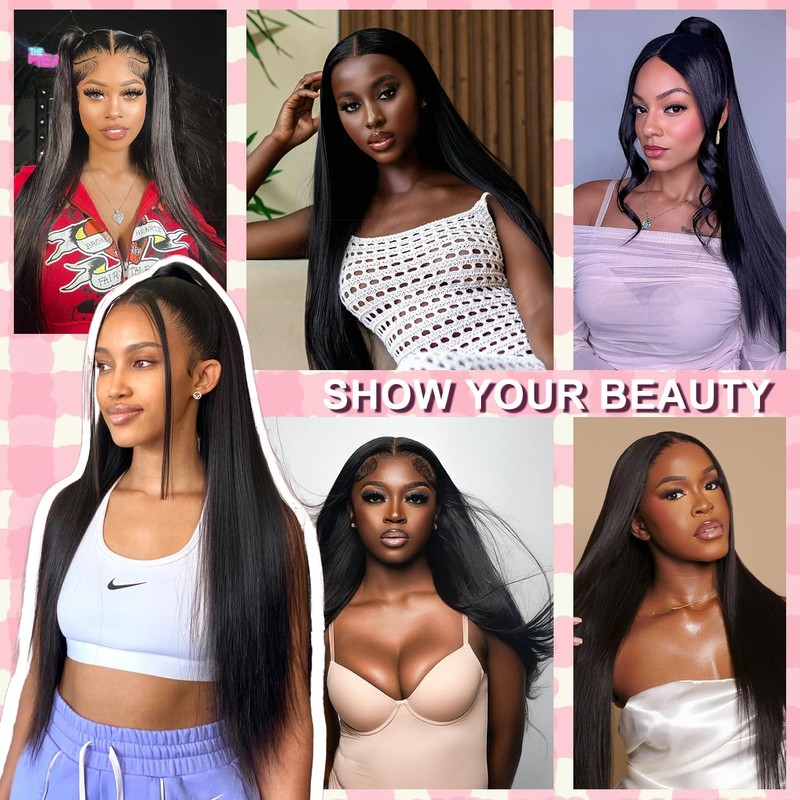 Straight Wigs Human Hair 13x6 HD Lace Frontal Wig Pre
