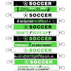 36 Pcs Soccer Keychains with Inspirational Quotes - Team Gifts