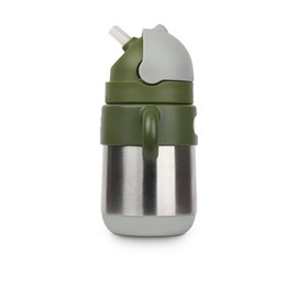 Meroware [MATT Thermo Bottle (Gray/Khaki)] Stainless Steel Straw Water Bottle for Kids to Keep at the Optimal Temperature Anytime, For Toddlers