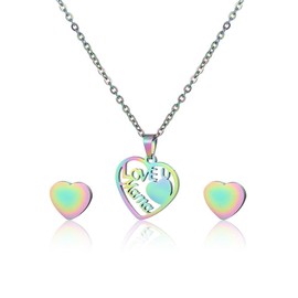 yaozeio Mom Mothers Day Gifts for Women Love Mama Necklaces Earrings Set for Mother Mom Birthday Gifts for Mommy Mama Colourful Necklace Gift for Bonus New Mom Mother in Law Gift from Daughter Son