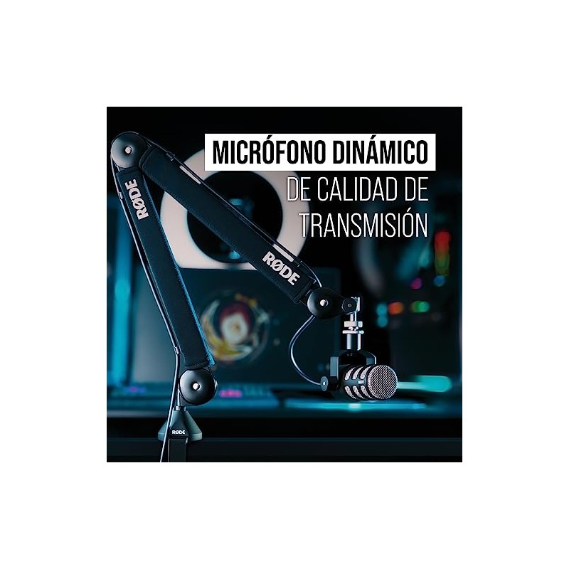 Rode - Micrófono PodMic cardioide dinámico para podcasting