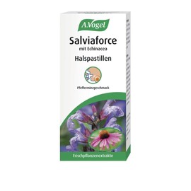 A.Vogel Salviaforce with Echinacea Throat Lozenges Pack of 20 - Soothing Throat and Throat - Relieve Irritation in Throat - Peppermint Flavour - Vegan (6)