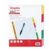 Staples Large Tab Write & Erase Paper Dividers, 5‑Tab, Multicolor,