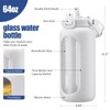 BLUEGO 64oz Glass Water Bottle with Handle and Straw, Motivational