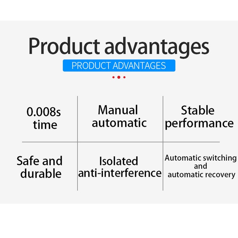 2P Dual Power Automatic Transfer Switch Generator Uninterruptible Changeover Switch