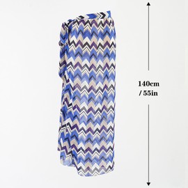 Hawaiian Swim Sarong Coverups for Women, Blue Printed Chiffon Beach Cover up, Womens Swimsuit Coverup Bathing Suit Sarong Wraps Skirt, 2025 Summer Cool Shawls and Wraps (Blue