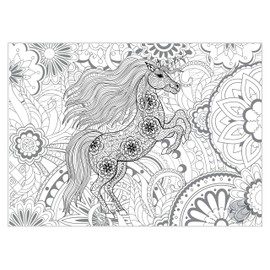 SJPRINTER Giant Coloring Poster for Kids and Adults - Creative Fun for Classrooms, Care Facilities, Schools, Groups and Families (Unicorn, 30" x 42")