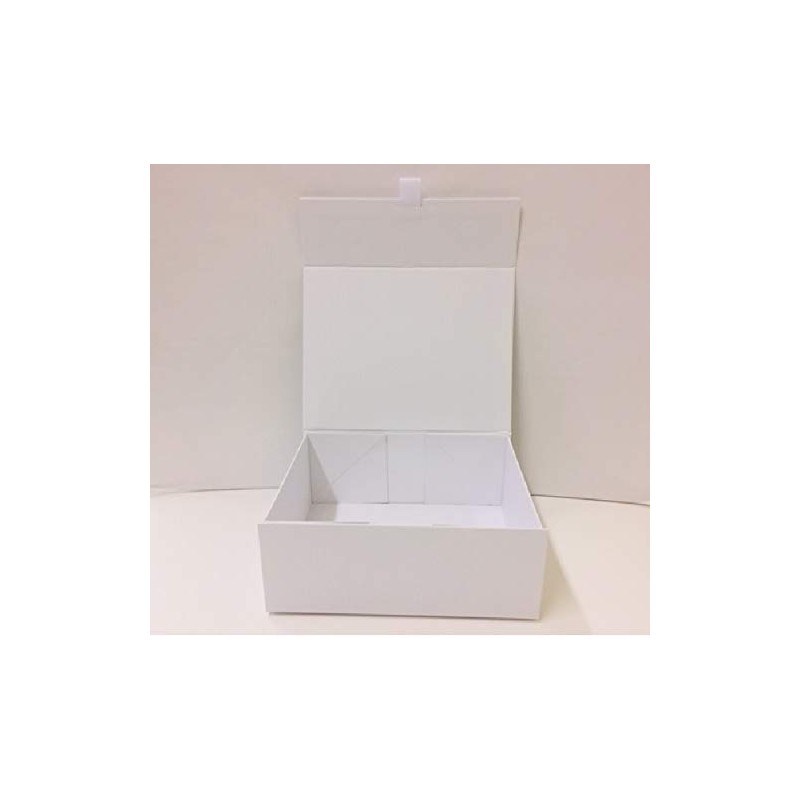 Aromabar Luxury White Magnetic Gift Box with Ribbon Tab Small