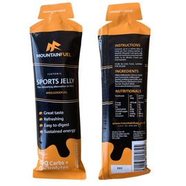 Mountain Fuel Isotonic Sports Jelly - The Refreshing Alternative to Energy Gels (Pack of 12 Mixed Flavours). Bundled with a Pair of VPoint Leisure No-Tie Elastic Shoe Laces