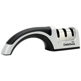 Chef'sChoice Manual Knife Sharpeners for 15- and 20-Degree Straight-Edge and Serrated Knives with Diamond Abrasives Precise Angle Control & Compact Footprint, 2-Stage, Gray