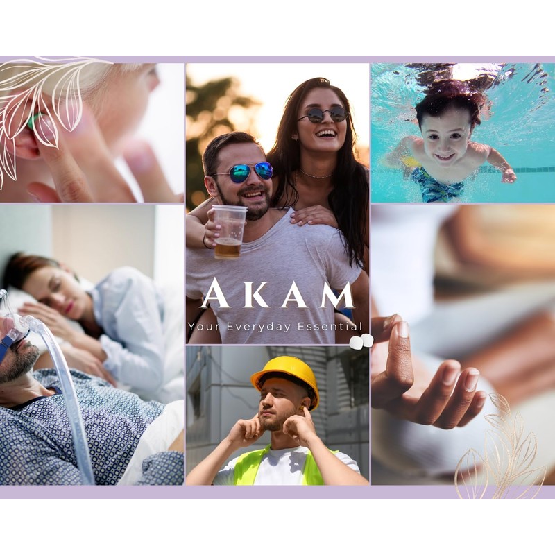 AKAM 32 Tapones de Silicona Premium para Dormir, Nadar y