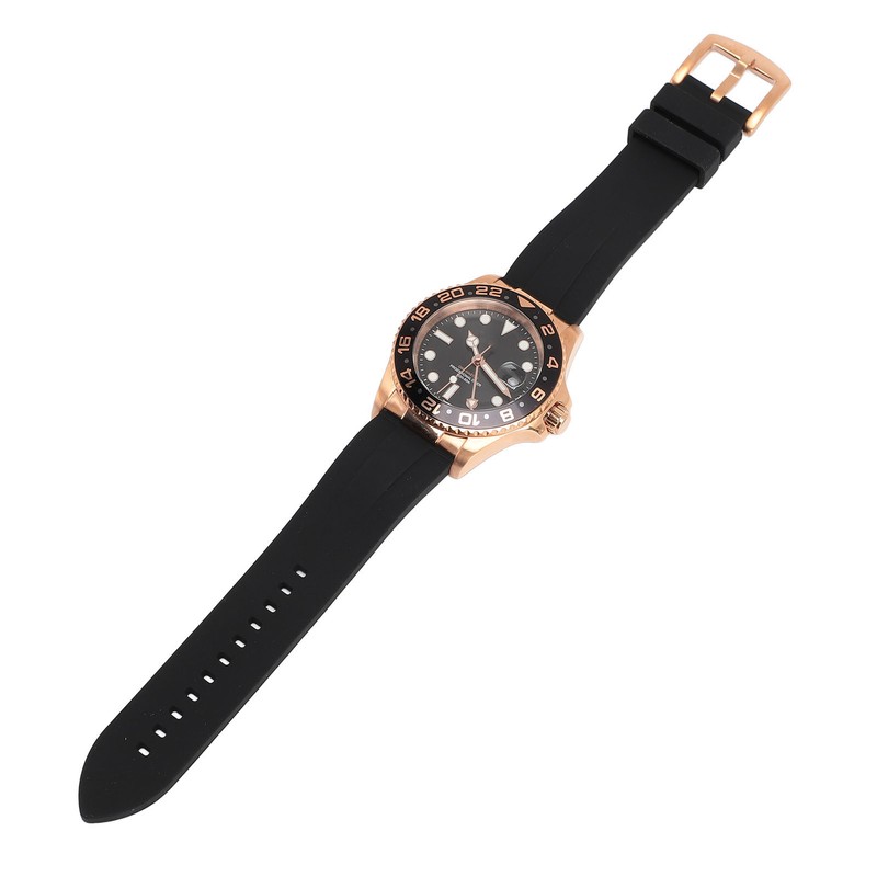 Men Field Watch Mineral Glass 50M Waterproof Silicone Strap Luminous