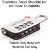 OW-Travel Luggage Locks TSA Approved (1 Pack Silver) 4 Digit