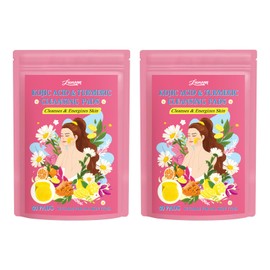 Turmeric Cleansing Pads, 2 PCS Kojic Acid And Turmeric Cleansing Pads Helps Balance Skin Oil And Water, Turmeric Kojic Pads, Natural Turmeric Face Cleansing Pads Cosmetic Spa Sponges 40PCS