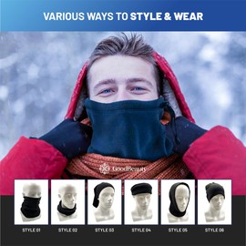 GoodBeauty 2 Packs Winter Face Mask & Neck Gaiter Combo - Cold Weather Balaclava Set for Men and Women - Soft Fleece, Windproof, and Tactical Design for Outdoor Sports - 2 counts Black