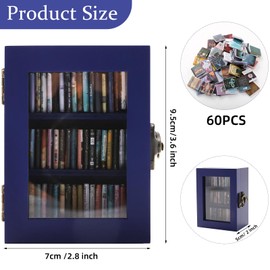 Xihaian Anxiety Bookshelf Miniature Bookshelf Ornament Get Rid of Your Anxiety, Mini Bookshelf with 60pcs Mini Books for Shake Away Your Anxiety Home Living Book Decoration