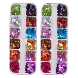 Housoutil Color-Changing Maple Leaf Sequins for Nail Art Manicure Glitter Flakes for Autumn Nail Designs and Eye-catching Decorations