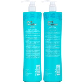 PURE BRAZILIAN Anti Frizz Daily Shampoo & Conditioner - Salt-Free & Color Safe Shampoo & Conditioner Enriched With Keratin, Argan Oil, and Acai (1 Liter/ 33.8 Fl. Ounces)