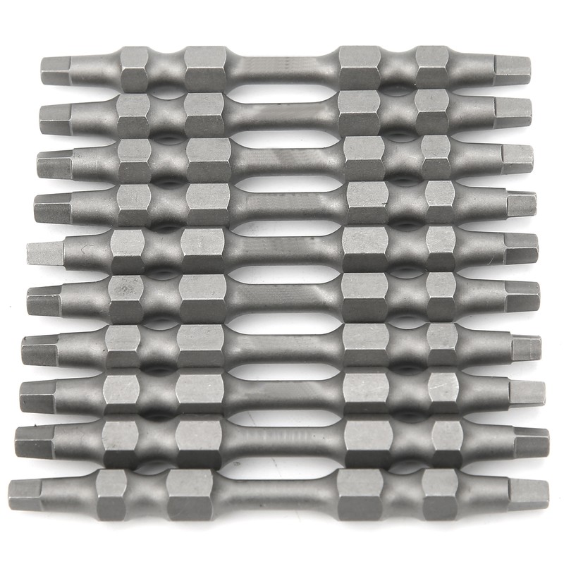 10Pcs Square Screwdriver Bits DoubleEnd Electric Magnetic Industrial Supplies 6.35mm