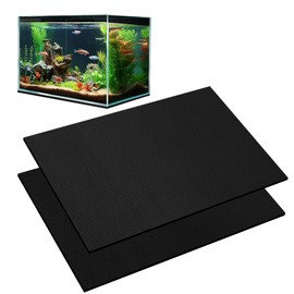 2 Packs 23.6 x 15 Inch Aquarium Fish Tank Leveling Pad, 6mm Thick Foam Fish Tank Mat Non-Slip Neoprene Foam Shockproof Easy Cut for Water Stable Floor Protection Black
