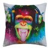 The Beach Stop Chimpanzee Rainbow Monkey Printed Cushion Cover |
