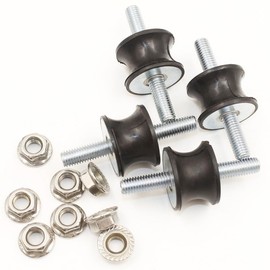 EASYEAH M8 Rubber Waisted Anti Vibration Rubber Bobbins Mounts Isolator Mounts 2 Threaded Studs Shock Absorber Silent-Blocks for Motors Compressors Pumps, 4pcs M8x23-30x20x22mm, 8pcs M8 LockNuts
