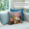 whooplaArt Elegant Decorative Velvet Floral Pillow Cover Double Sides Flower