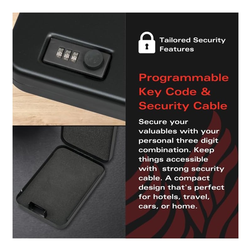 FireKing Mini Safe with Combination Lock, Lock Box for Home,