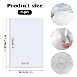 Rainmae 25 Pack 5" x 7" Rigid Print Protectors, Clear Waterproof Hard Plastic Page Sheet Protectors, B6 Paper Sleeves Photo Plastic Sleeves Hard Plastic Document Holder Birth Certificate Protector
