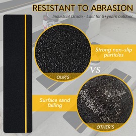 S&X Anti Slip Tape, Stairs Treads with Reflective Strip(5-Pack), 15cm X 61cm Step Treads Outdoor & Indoor