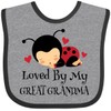 inktastic Loved By My Great Grandma Baby Bib Heather and