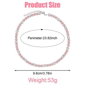 Philadelphia Baseball Necklace, Shiny Rhinestone Inspired Beads Necklaces Unisex Athlete Sport Necklace Jewelry Gifts for Men Women Baseball Team Lovers (White, Pink)