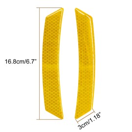 Neowah 4 Pcs Car Reflective Trim Side Marker Stickers, 3D Reflector Guard for SUV Pickup Truck Wheel Well Arch or Side Bumper Fenders, Outdoor Safety Reflective Strips, Yellow