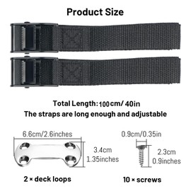 Nevfal Cooler Tie Down Kit, Cam Buckle Lashing Strap Compatible with YETI Coolers, RTIC Coolers, for Coolers to Boat, Deck, Truck Bed, Prevent Sliding