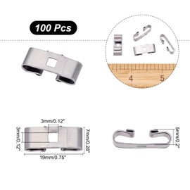 CHGCRAFT 100Pcs Bolo Tie Slides Clasp Blank Bolo Tie Slides Low Profile Slider Clasp Platinum Color Retro Bolo Tie Tips for DIY Keychain Bracelet Necklace Jewelry Making Findings, 19x7x5mm