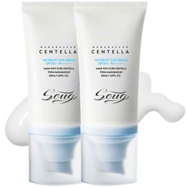 2PC Centella Sun Cream SPF 50 Pa++++, Madagascar Centella Sunscreen, Hyaluronic Acid Water-Fit Sun Serum