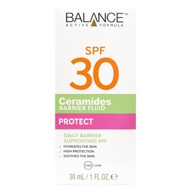 Balance Active Formula Ceramides Barrier Fluid SPF 30 (30ml) - Lightweight Hydrating Daily Face Sunscreen with 3 Essential Ceramides for Sensitive & Dry Skin