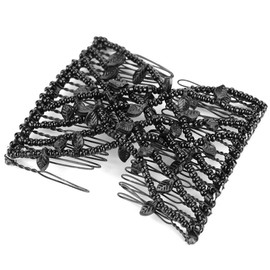 Magic Comb, Easy Stretch Beaded Combs Clips Leaves Beads Hair Magic Stretchy Hair Comb Clips Double Hairpin Women Hair Accessories Stretchable Hair Comb for Women Girls Hair Styling