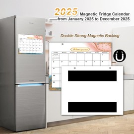 sesameless 2025 Magnetic Calendar for Fridge,Family Calendar for 12 Months from UK July 2025 to December 2025,Refrigerator Calendar for Family Organiser to Plan Daily Events