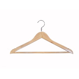 Proman Products Luxury Triad Kascade Wooden Hangers 50 Pack, Unique Triangle Ring Design, Space Saving Pants Clothes Hanger with Pants Bar and Shoulder Notches, Natural