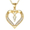 Turandoss Heart Necklace with Letters for Women - Trendy 14K