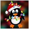 Christmas Penguin High Quality Double-Sided Window Cling with 20 Snowflakes