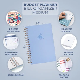 Clever Fox Budget Planner & Monthly Bill Organizer With Pockets. Expense Tracker, Budgeting Journal & Financial Book. Medium, 5.1x8.2" (Lavender)