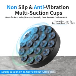 Ø50mm Furniture Coasters, Sofa Non-Slip Cups, Bed Wheel Stoppers for Wooden Floors, Non Slip Pads & Floor Protectors for Furniture Legs, 4 Pcs Black