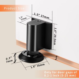 Bak Bo Magnetic Door Stoppers 2 Pack Bottom of Door Holder Keep Door Open No Drilling Magnet Floor Door Stop with Screws and Adhesive Matte Black DS268MB-2
