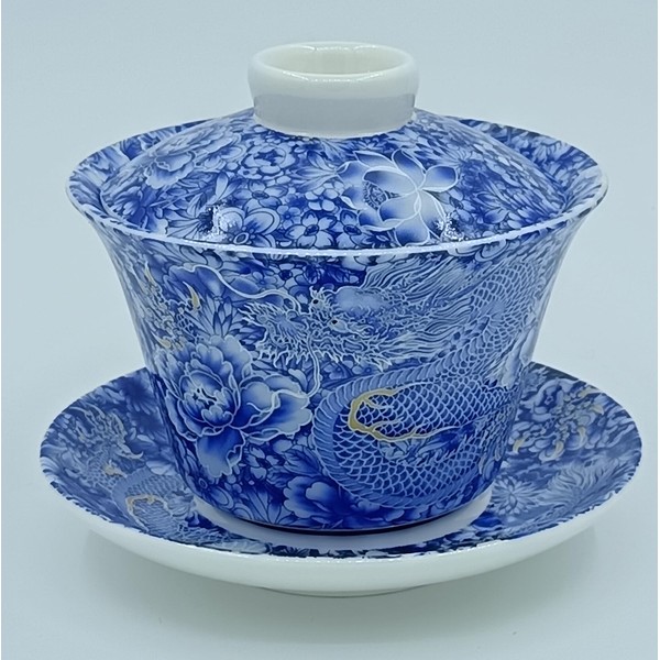 Chinese Kungfu Gaiwan Tea Bowl-Traditional Chinese Lidded Teacup with Saucer,160