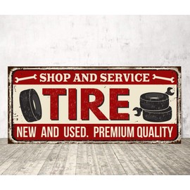 Tire Shop Iron Plate Tire Shop Sign Tire Shop Decor Tire Shop Superior Advertising Sign Metal Decor Vintage Signage Metal Art Tin Sign 12" X 8" Wall Decoration