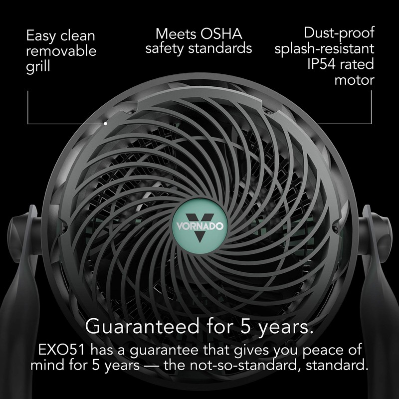 Vornado EXO51 Small Heavy Duty Air Circulator, 3-Speed High Velocity