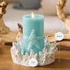 Luminara Embossed Starfish Flameless LED Candle Moving Flame Pillar Unscented