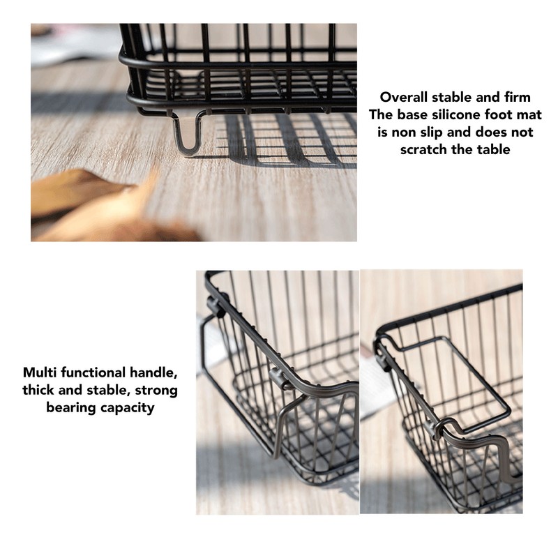 Freezer Basket Stackable Open Front Wire Storage Bin with Foldable